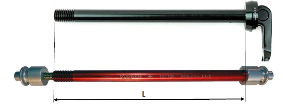 FollowMe Steckachs-Aufnahmeadapter M12x1.75 Länge 180mm