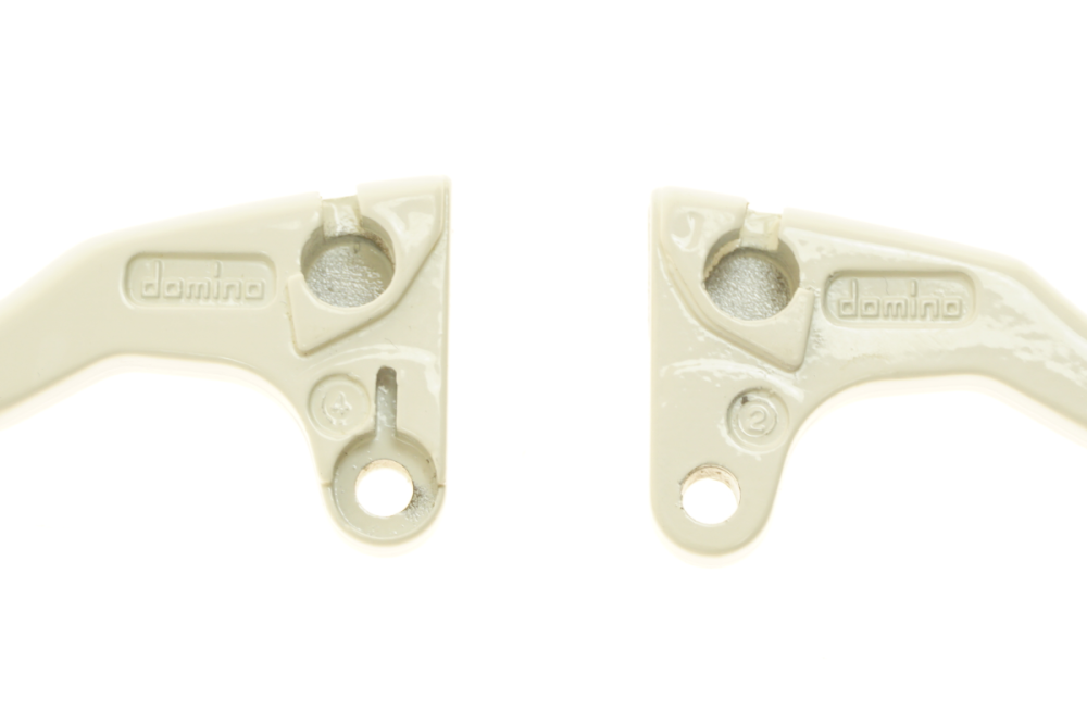 Domino Bremshebel-Set links + rechts Piaggio Ciao / SI Alu weiss